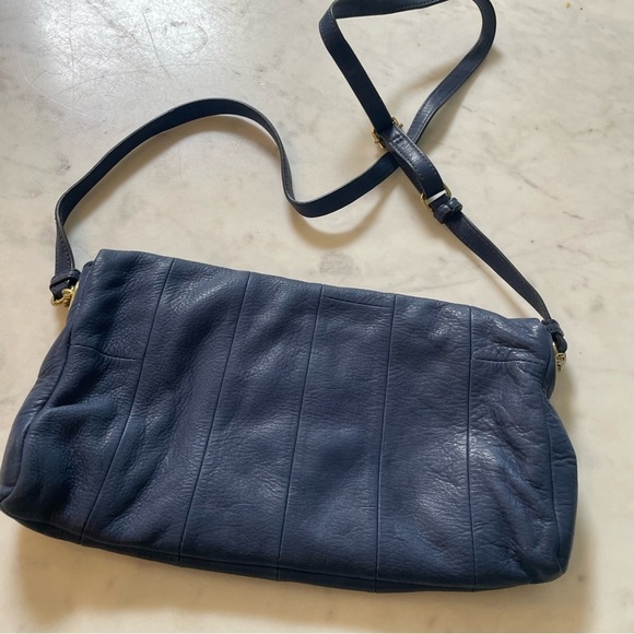 J Crew Margate Blue Leather Crossbody Bag - Picture 4 of 12